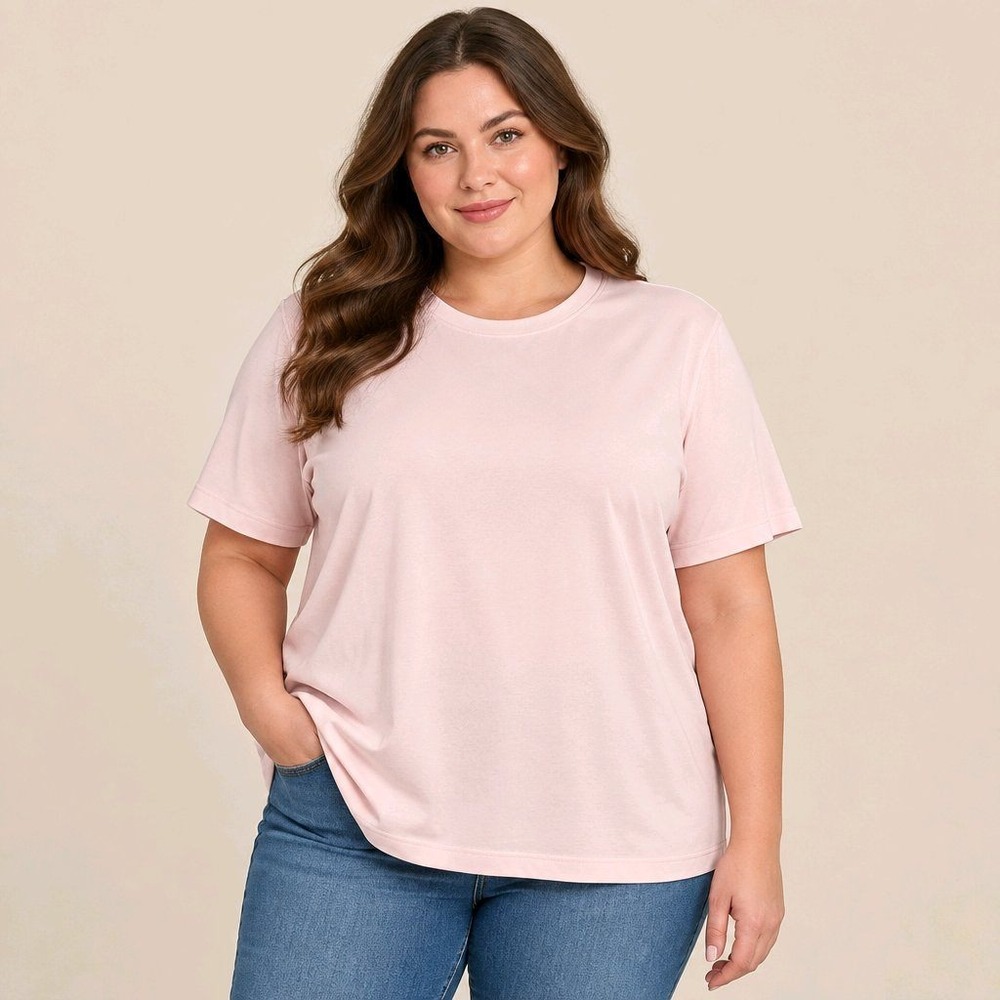 ASPO Size Large Pink Short Sleeve Activewear Top UPF 50+ Cross Back